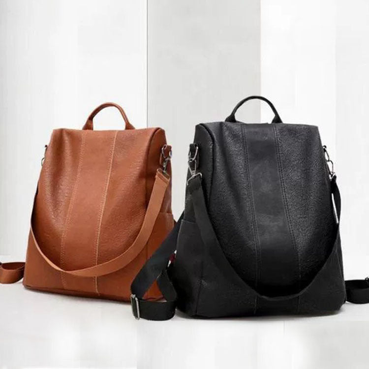 Retro PU Women's Backpack - Large Capacity & Anti-theft