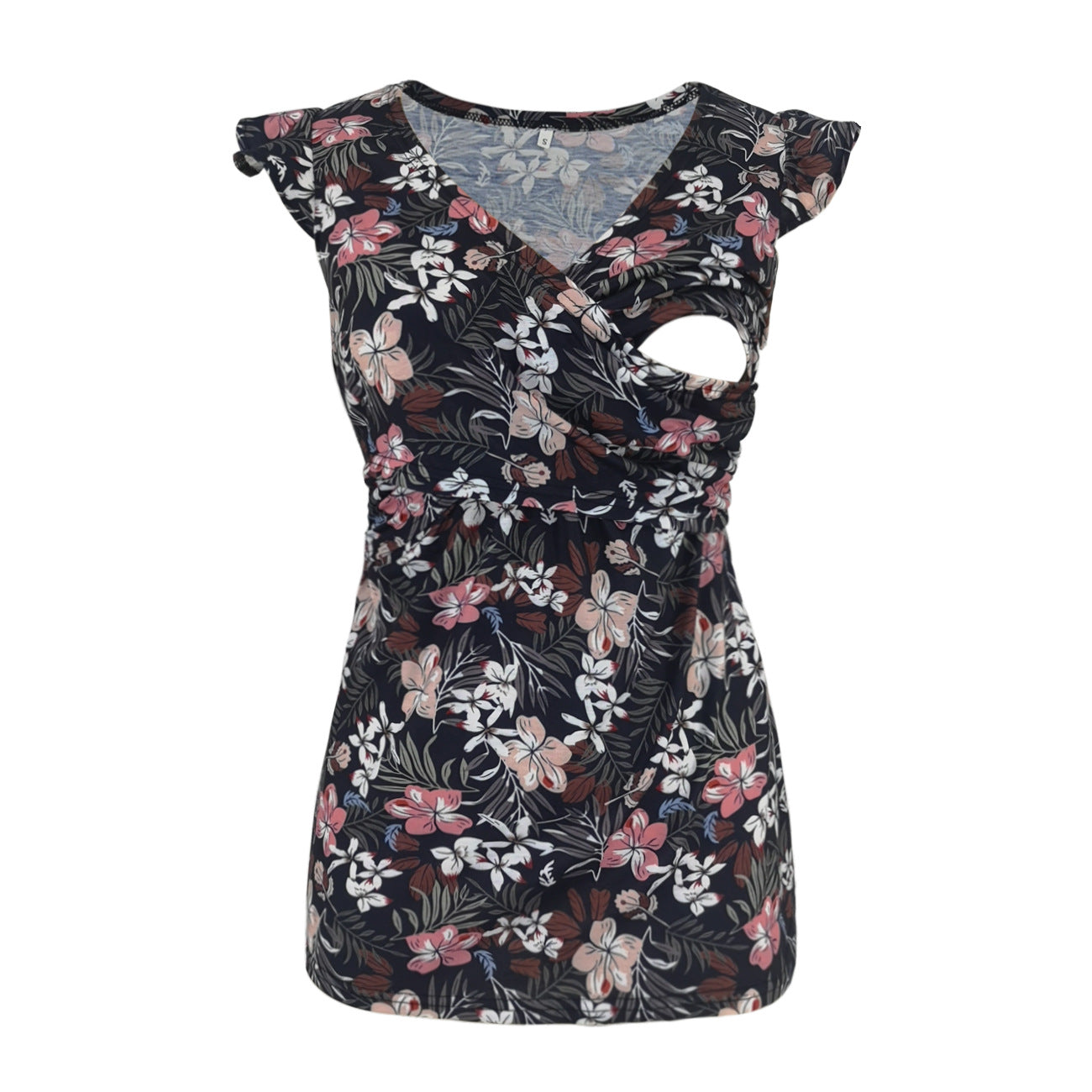Chic Nursing Maternity Dress with V-Neck