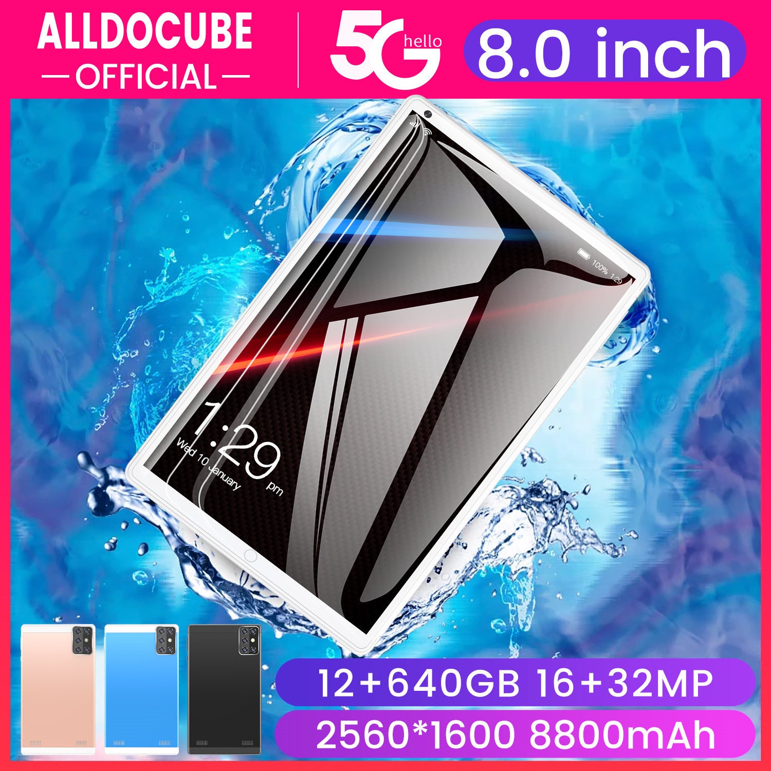 8-Inch Android Tablet with HD Screen and GPS