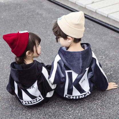 Kids Velvet Hoodie Set for Boys and Girls (2-Piece)
