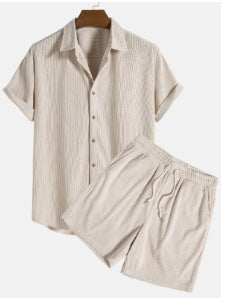 Men's Casual 3D Printed Hawaiian Shirt and Shorts Set