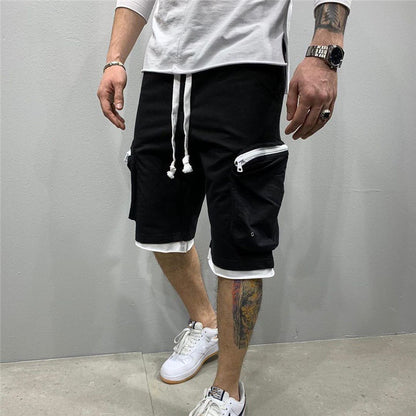 Men's Multi-Pocket Hip-Hop Fitness Five-Point Shorts