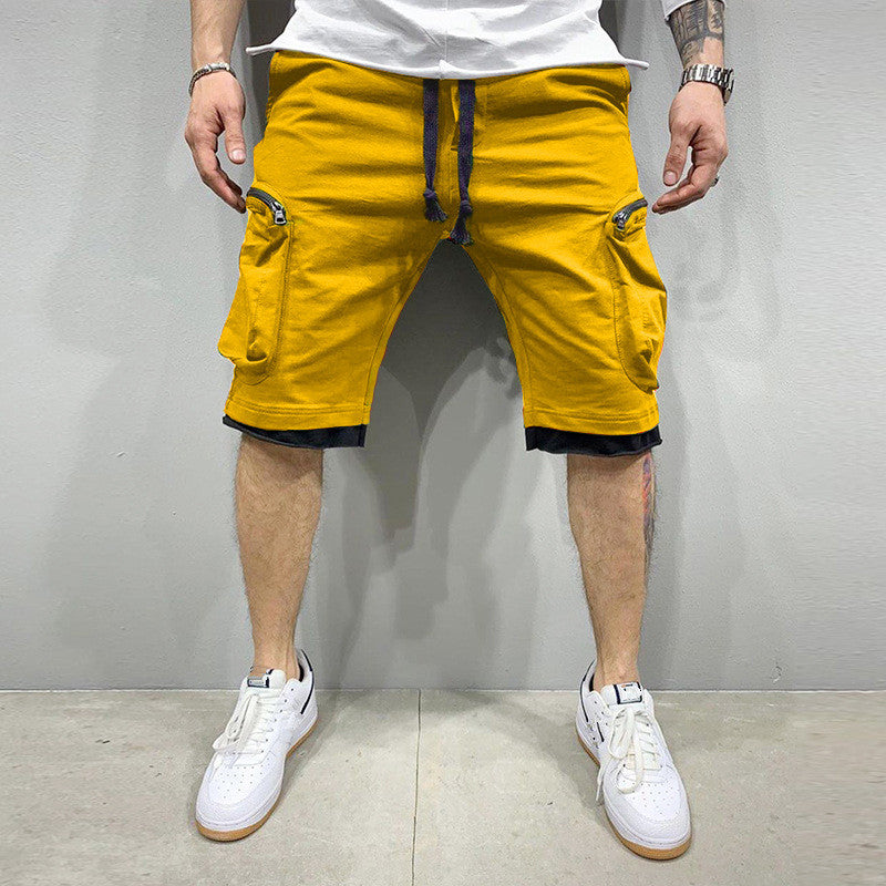 Men's Multi-Pocket Hip-Hop Fitness Five-Point Shorts