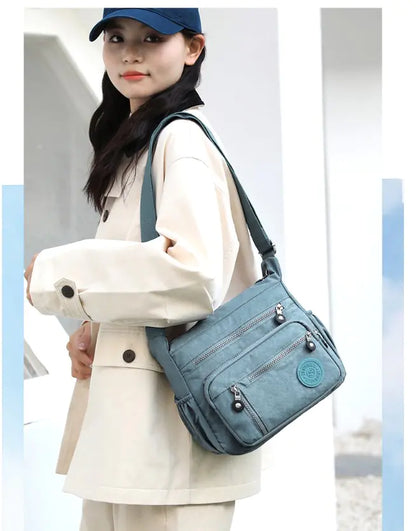 Nylon Shoulder Bag, Crossbody Tote, Fabric Purse