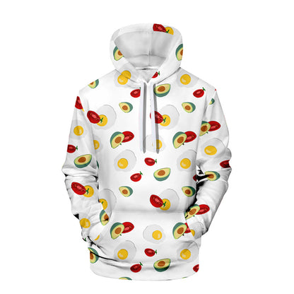 3D Printed Hooded Sweatshirt with Creative Veggies