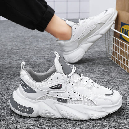 Spring Men's Breathable Casual Sneakers Thick Sole