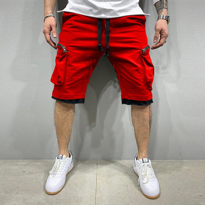 Men's Multi-Pocket Hip-Hop Fitness Five-Point Shorts