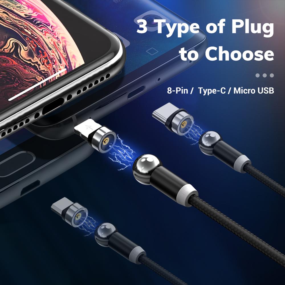 360° Magnetic Charging Cable for iPhone and Android
