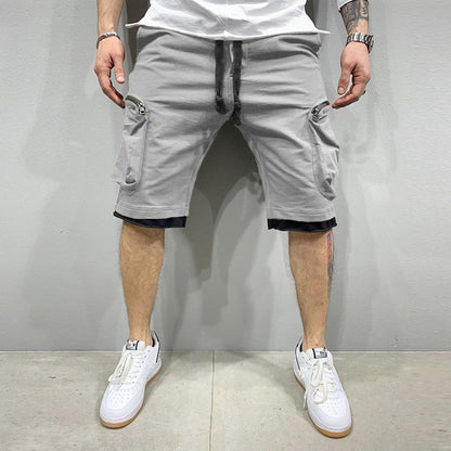 Men's Multi-Pocket Hip-Hop Fitness Five-Point Shorts