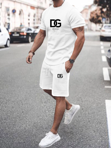Men's Summer 2024 Casual Set: T-Shirt and Shorts (One Set)