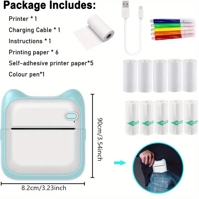 Mini Portable Thermal Photo Printer for iPhone/Android