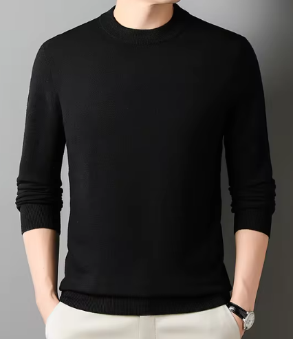 Men's Round-neck Long-sleeved Knitted Sweater