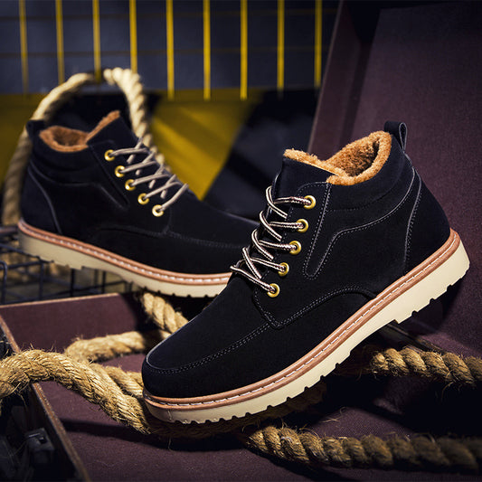 Velvet Padded High-Top Cotton Shoes