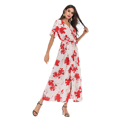 2022 Summer Women's Floral V-Neck Maxi Dress