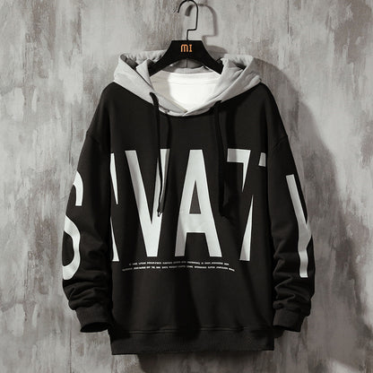 Men's Korean Style Hooded Sweatshirt with Print