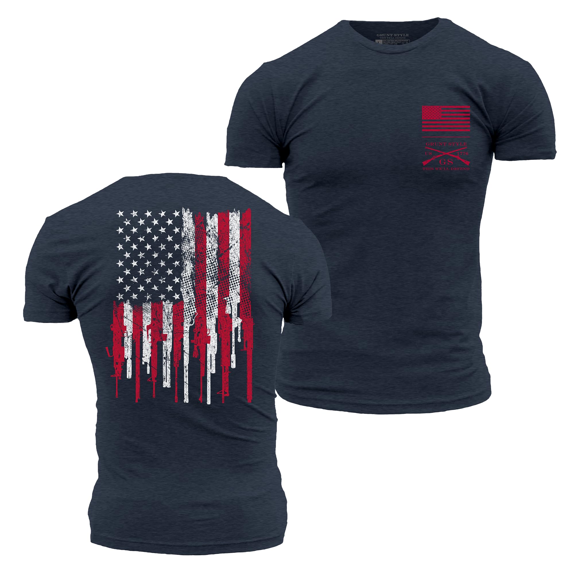 Patriot Pride 2A Stars & Stripes Tee - XXXX-Large Midnight Navy