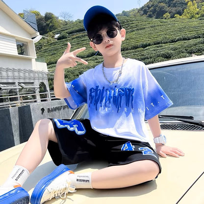 2024 Boys Summer Quick-Dry T-Shirt and Shorts Set