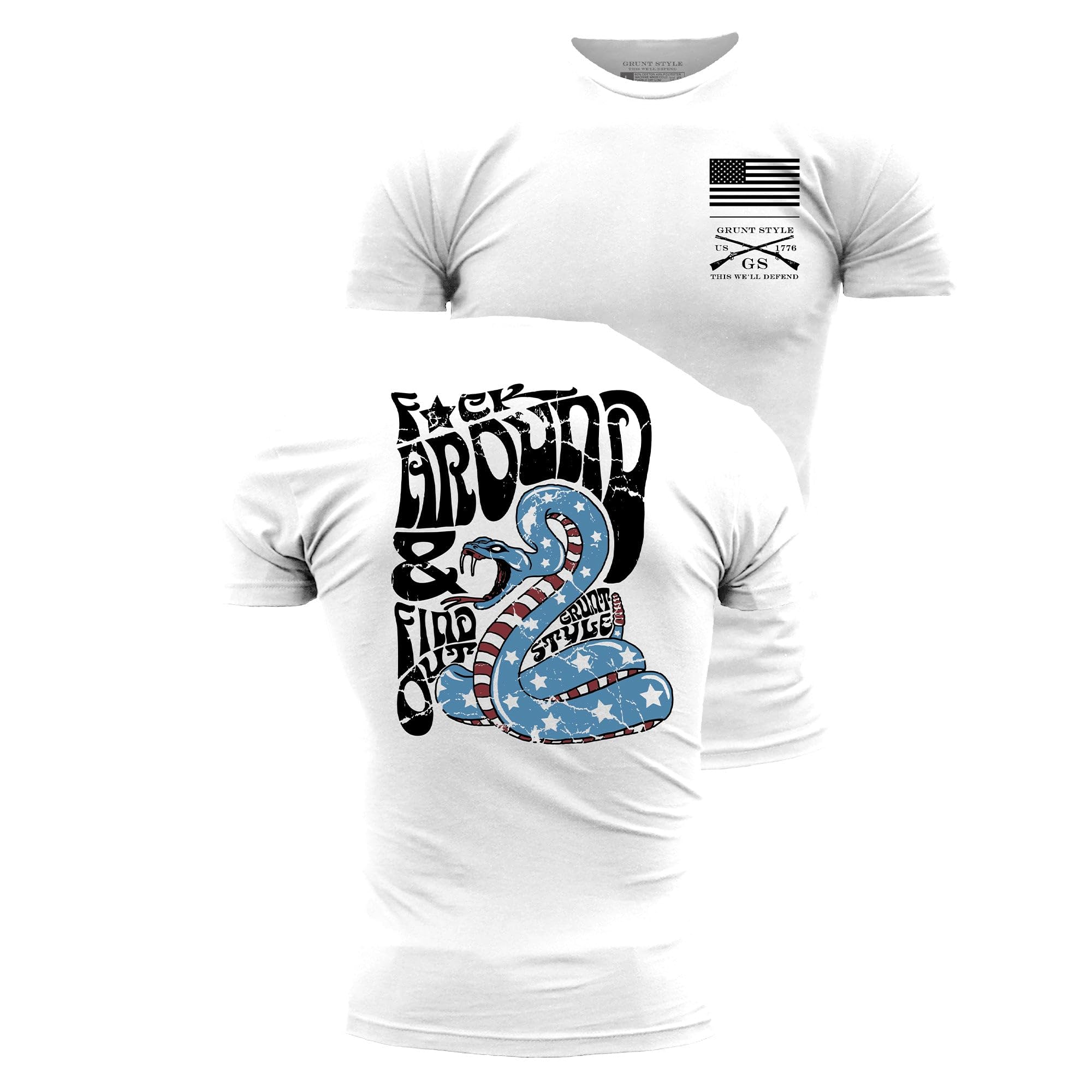 Grunt Style Bold Defiance White Men's Tee (XXXL)