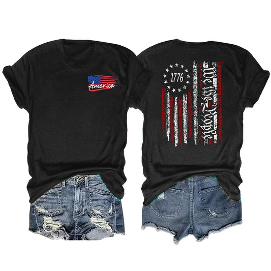 Patriotic 1776 Women's Flag Tee