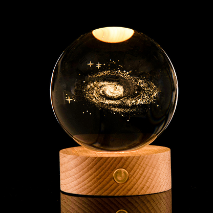 3D Laser-Etched Crystal Ball