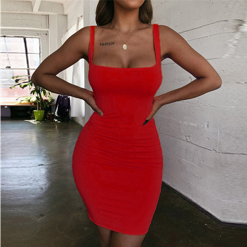 Backless Spaghetti Strap Bodycon Dress for Women