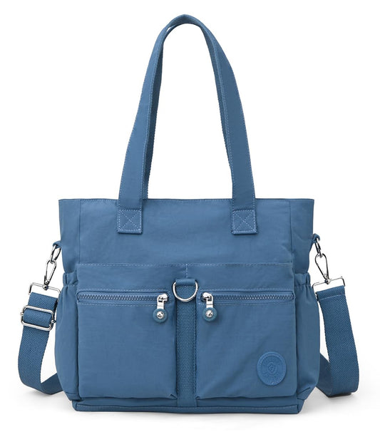 Nylon Women's Tote with Removable Strap (Blue)