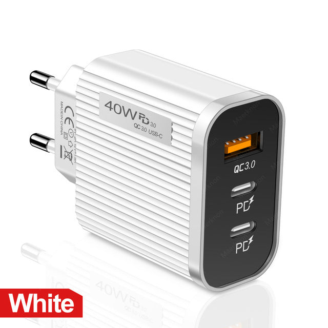 Dual PD & USB Fast Charging Adapter for Apple/Android