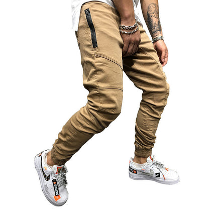 Solid Color Loose Men's Multi-Pocket Tooling Pants