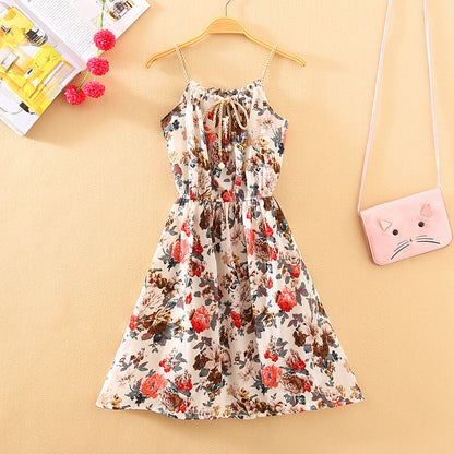 Bohemian Floral Chiffon Maxi Dress for Women