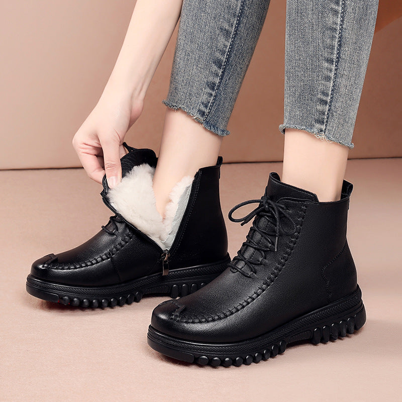 Thick-Soled Women's Winter Martin Boots with Fur 2026