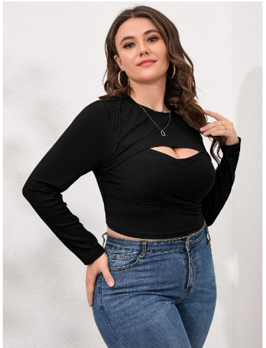 Women's Color Block Long-Sleeved Slim Fit T-Shirt