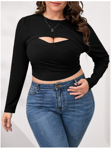 Women's Color Block Long-Sleeved Slim Fit T-Shirt