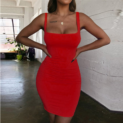 Backless Spaghetti Strap Bodycon Dress for Women