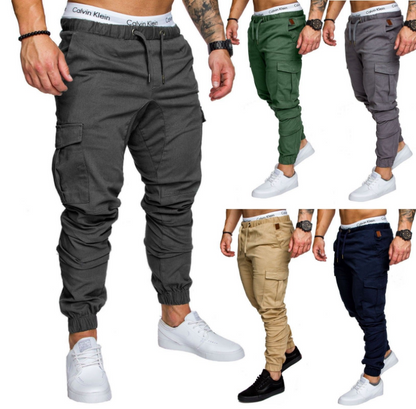 Men's Casual Cargo Pants with Multiple Pockets