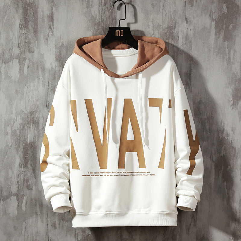 Men's Korean Style Hooded Sweatshirt with Print