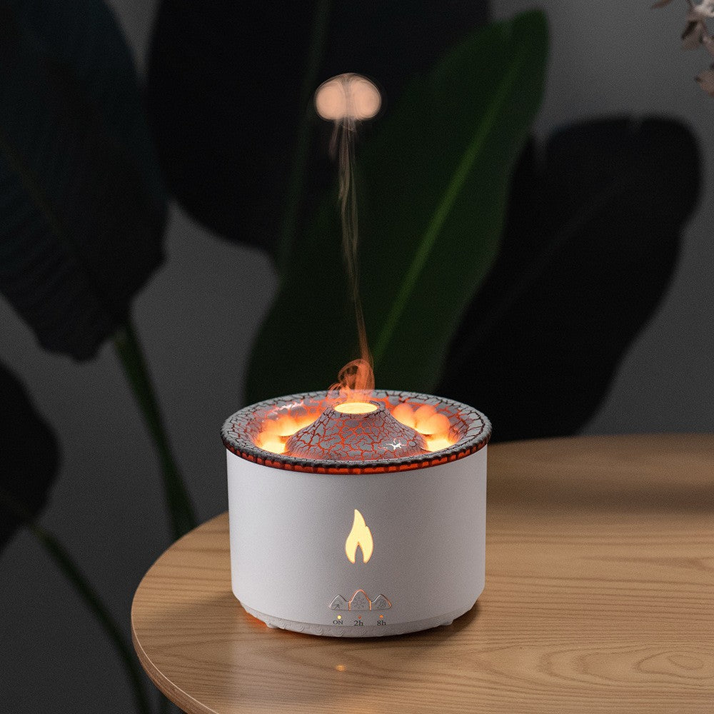 Creative Volcano Jellyfish Flame Humidifier Machine