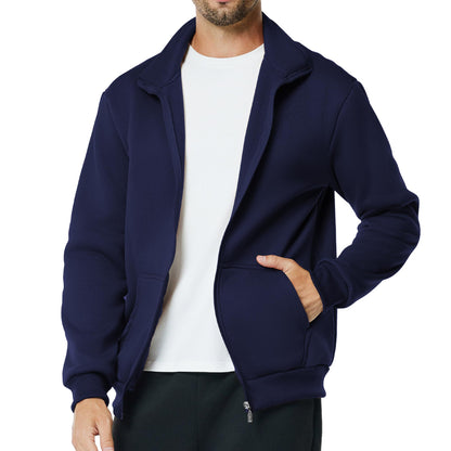 Men's Lightweight Fleece Zip Jacket with Mock Neck