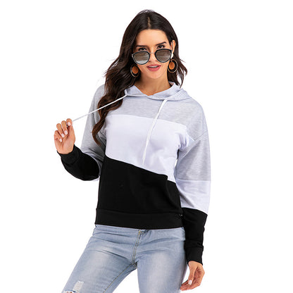 Color Block Hooded Sweatshirt for Women (2026 Fall/Winter)