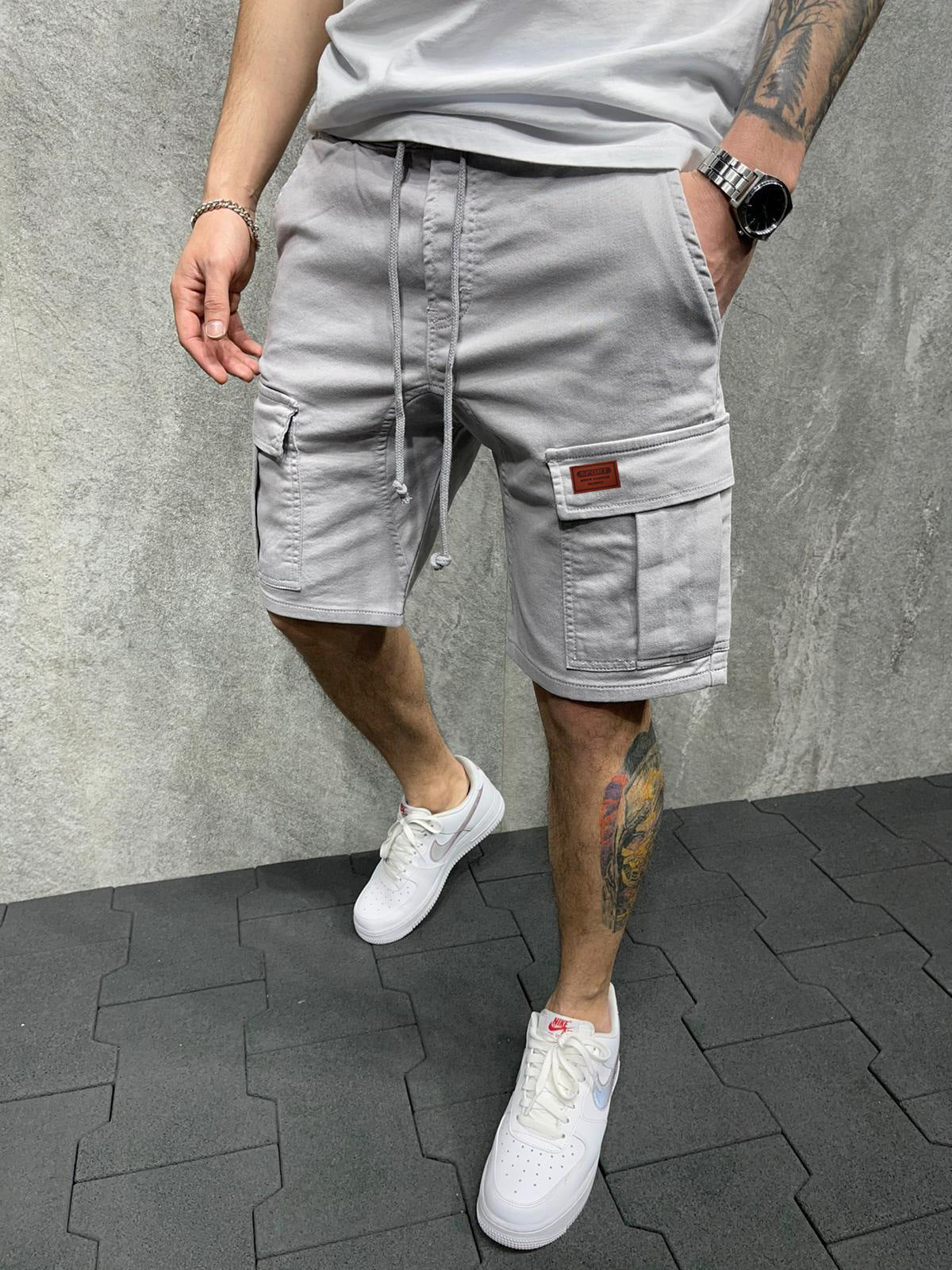 Plus Size Cotton Loose Workwear Shorts (Five-Point)