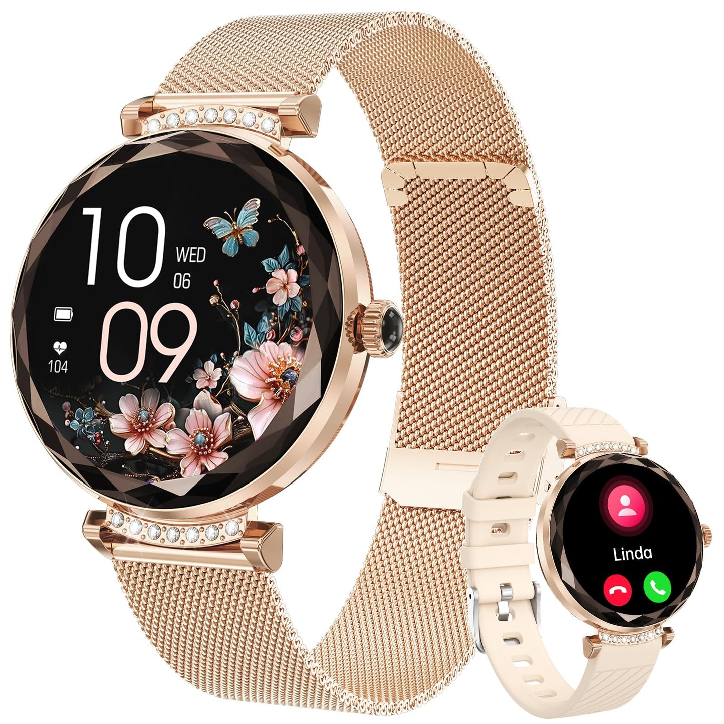 Elegant 1.19" Fitness Smartwatch with Health Tracking for Women
