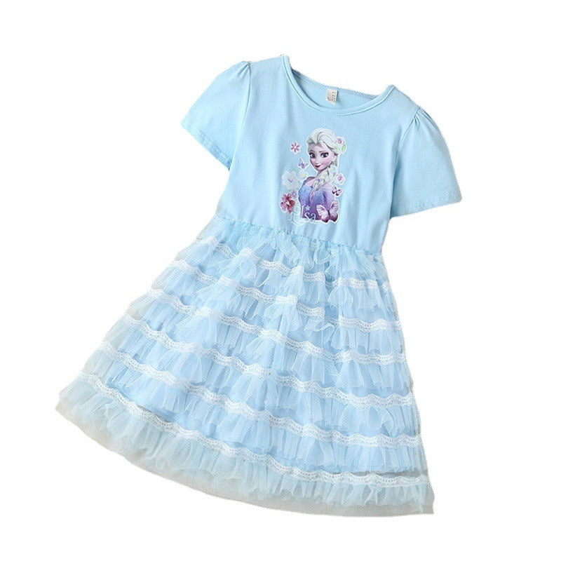 2024 Summer Girls' Princess Dress with Tulle