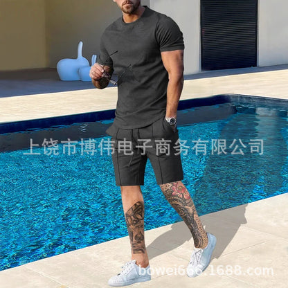 Men's 3D Printed Casual Streetwear Shorts & T-Shirt
