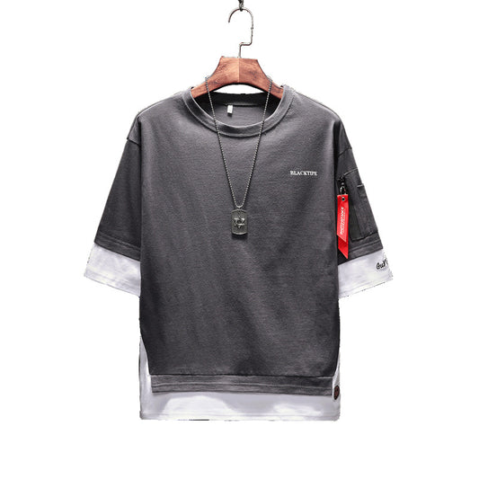 Men's Fashion Summer Color Block Short Sleeve T-Shirt