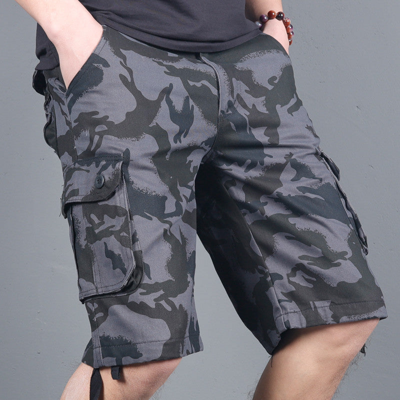 Men's Loose Camouflage Multi-Pocket Overalls Shorts
