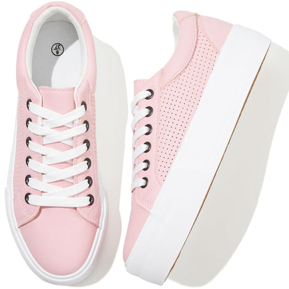 Adokoo Chic Platform Sneakers in PU Leather