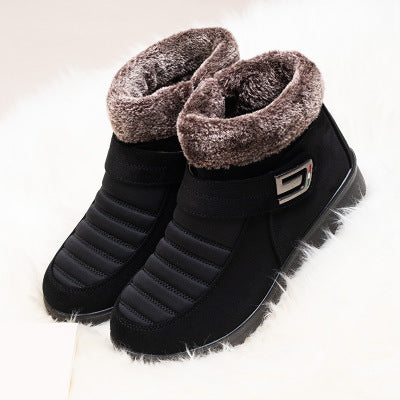 Beijing Cloth Shoes with Fleece Flat Short Boots