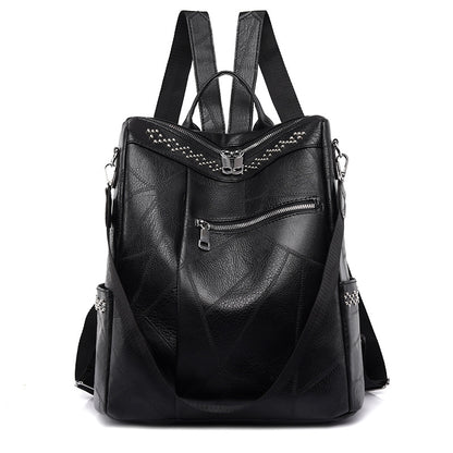 Women's Retro Casual Soft Leather Large Capacity Backpack