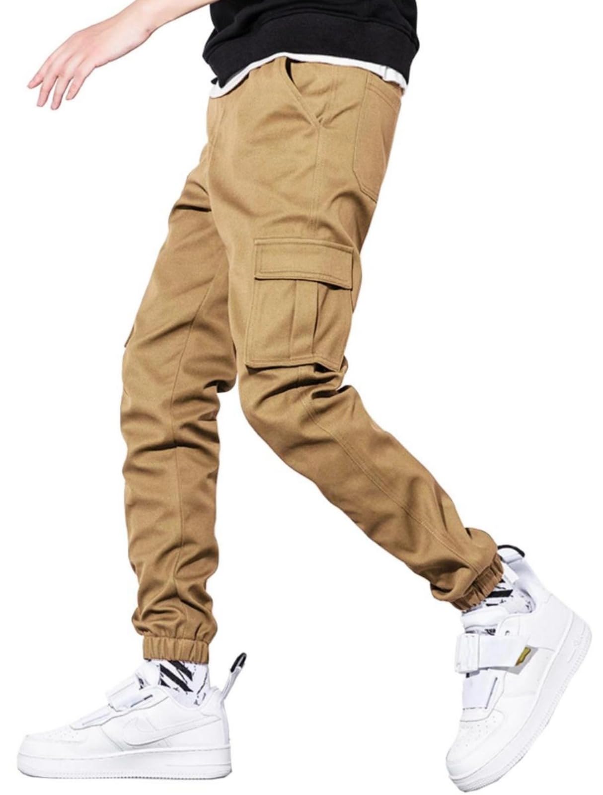AIFARLD Mens Elastic Cargo Joggers