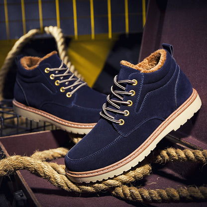 Velvet Padded High-Top Cotton Shoes