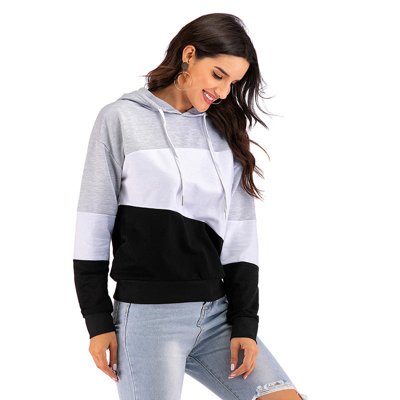 Color Block Hooded Sweatshirt for Women (2026 Fall/Winter)
